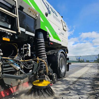 Top sweep Road sweeper truck sideview